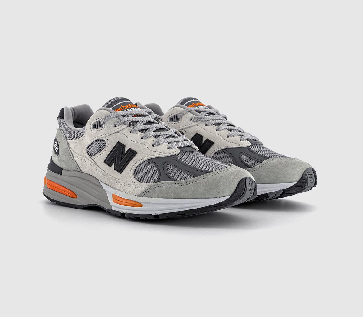 New Balance991V2 Made in UK TrainersPelican Abbey Stone Persimmon Orange