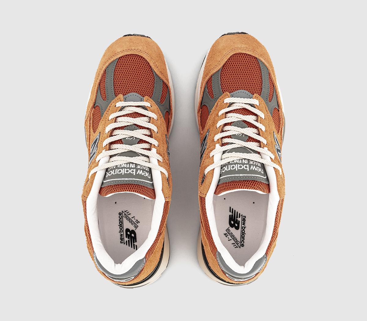 New Balance 991v2 Made in UK Trainers Orange - Unisex Sports