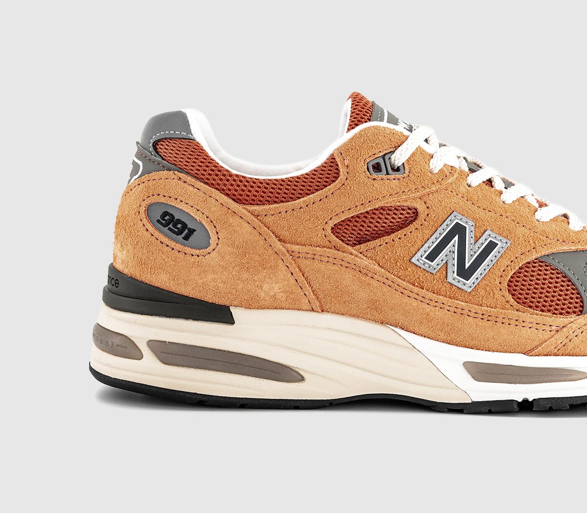 New Balance 991v2 Made in UK Trainers Orange - Unisex Sports