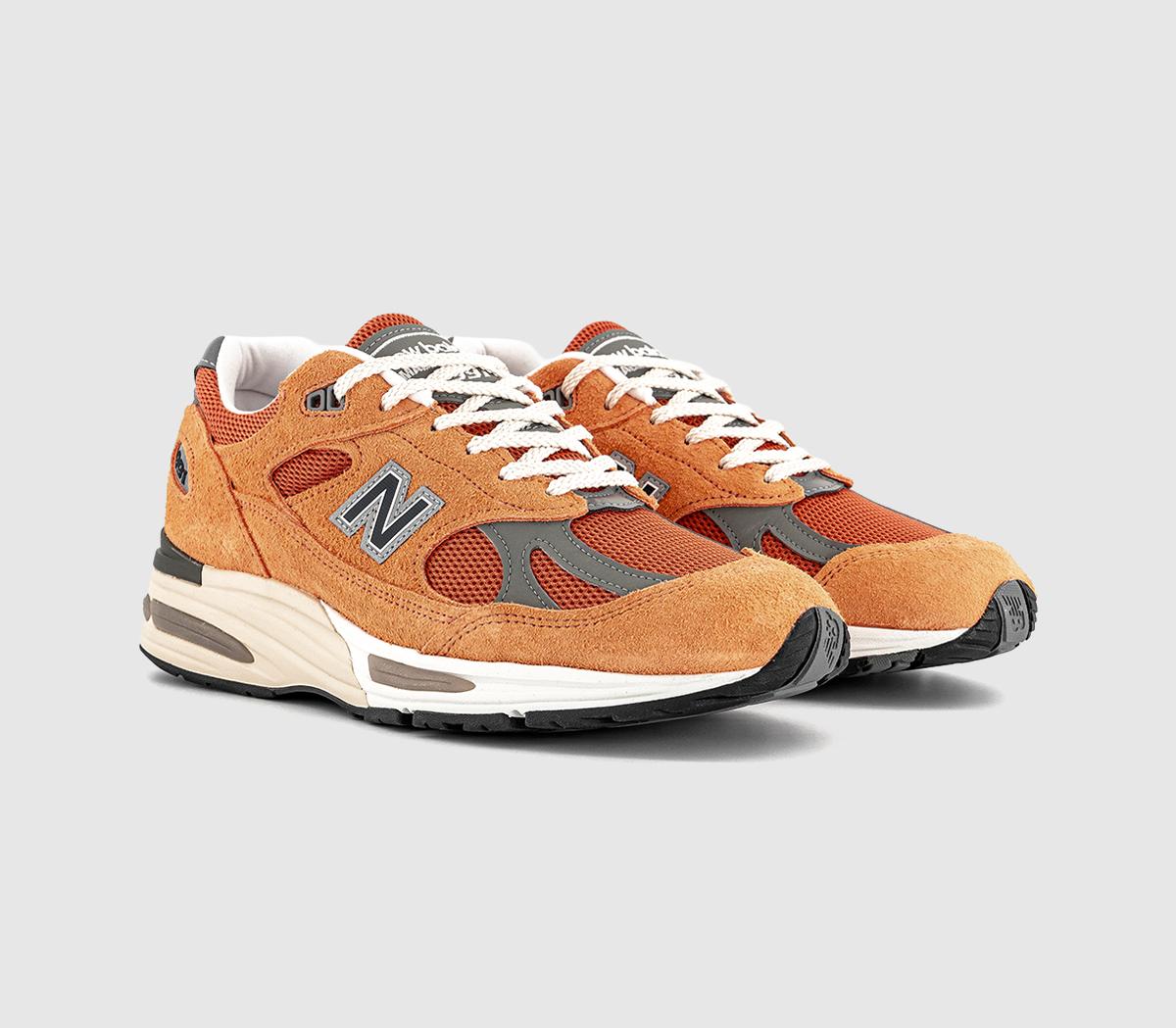 New Balance 991v2 Made in UK Trainers Orange - Unisex Sports