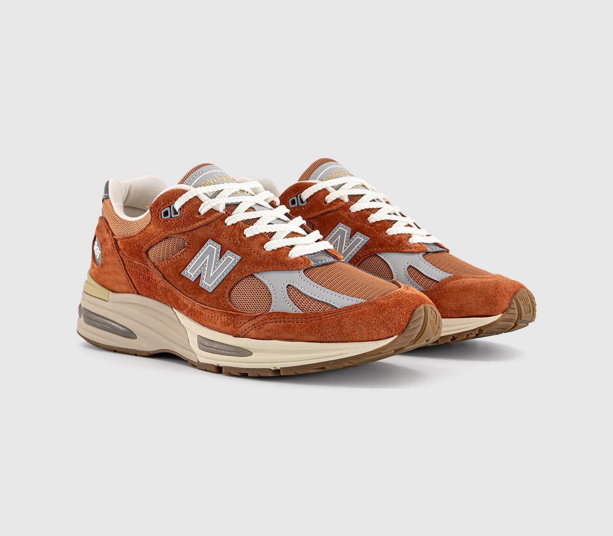 New Balance 991v2 Trainers Potters Clay Raw Sienna Harbor Mist