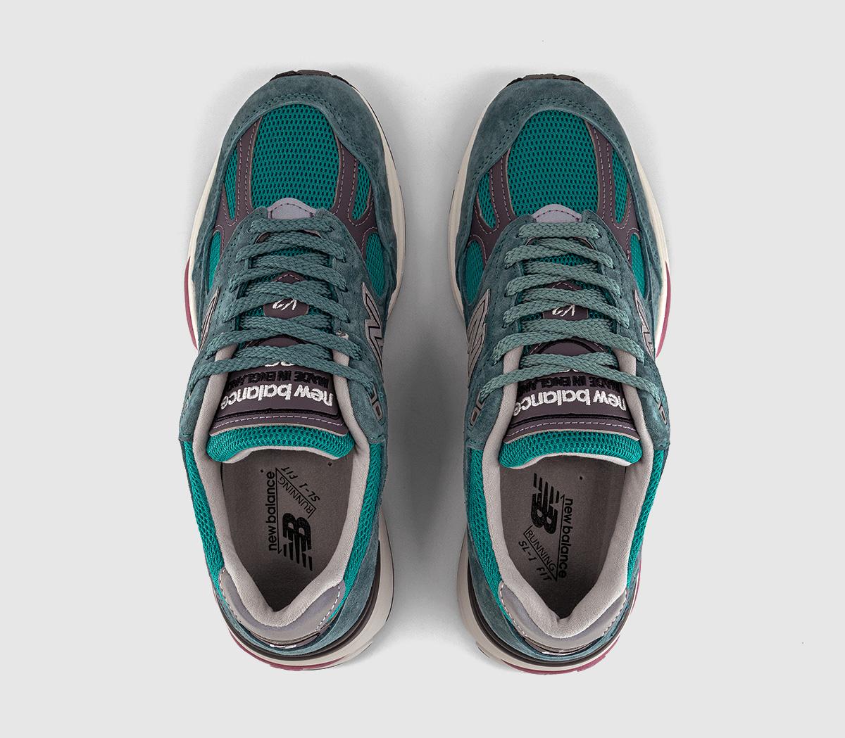 New Balance991v2 TrainersPorcelain Green Trooper Silver