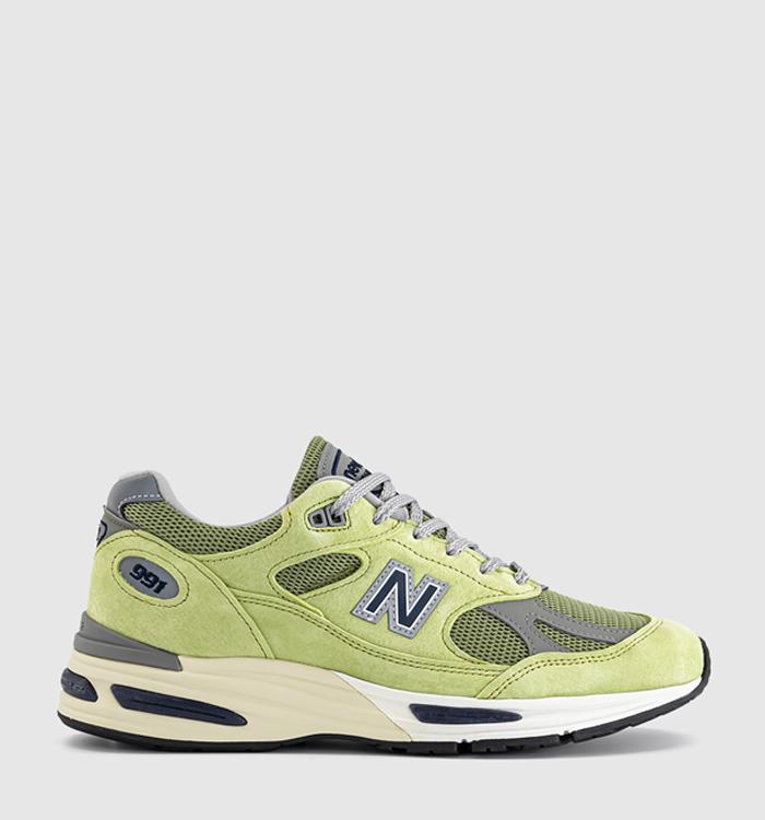 New Balance 991v2 Made in UK Trainers Green Banana Moss