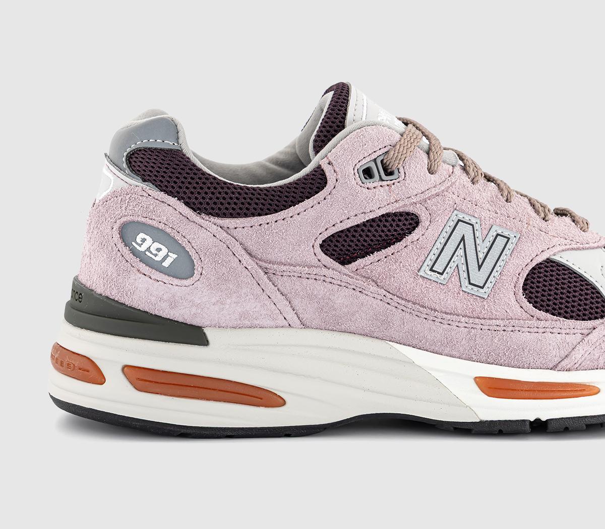 New Balance 991v2 Made in UK Trainers Pink Burgundy - Unisex Sports