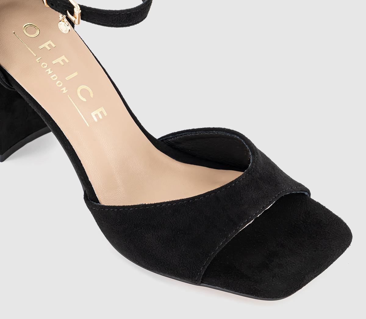 OFFICE Heart 2 Part Block Heeled Sandals OFFICE Heart 2 Part Block Heeled Sandals Black