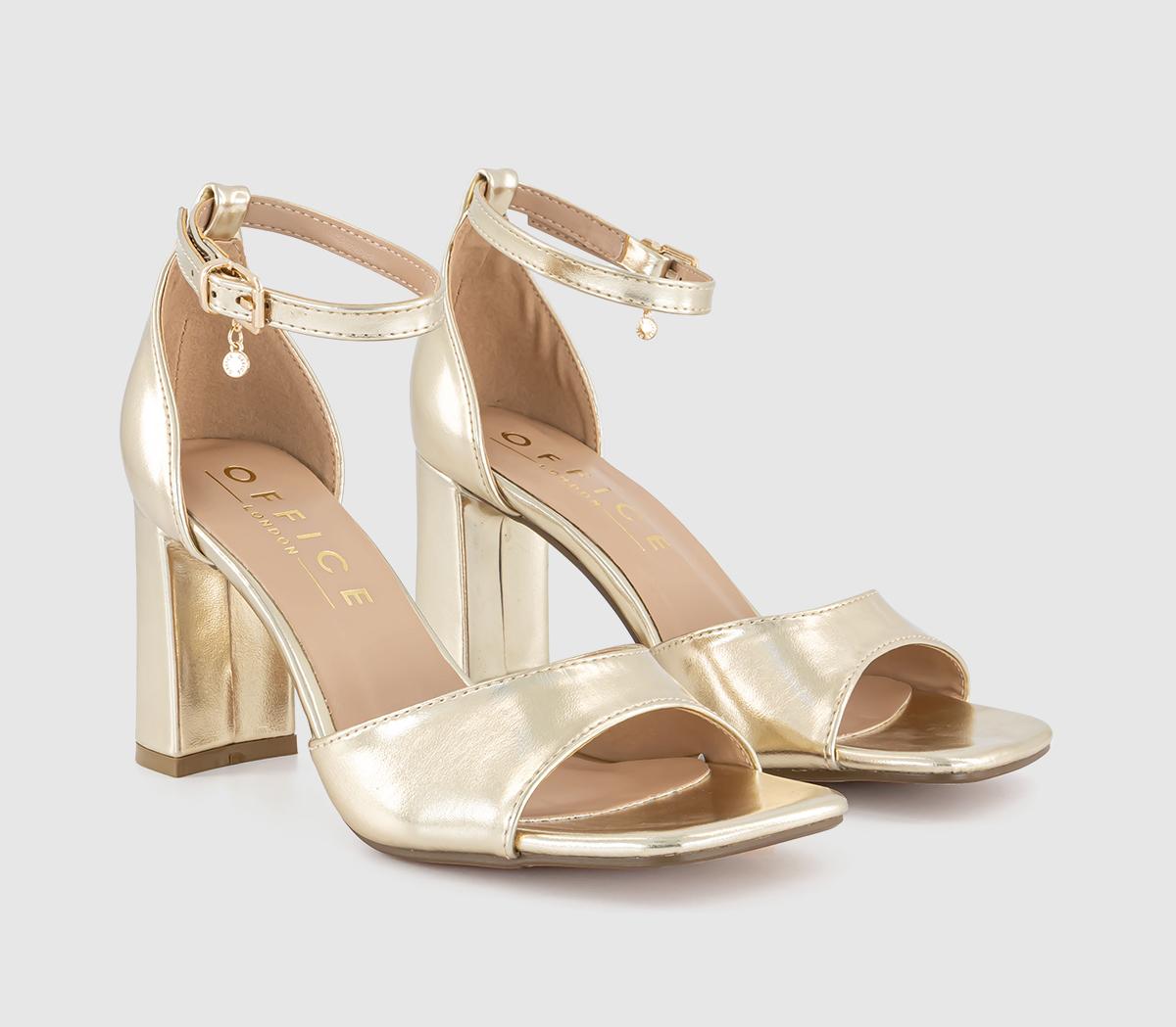 OFFICEHearts 2 Part Block Heeled SandalsGold