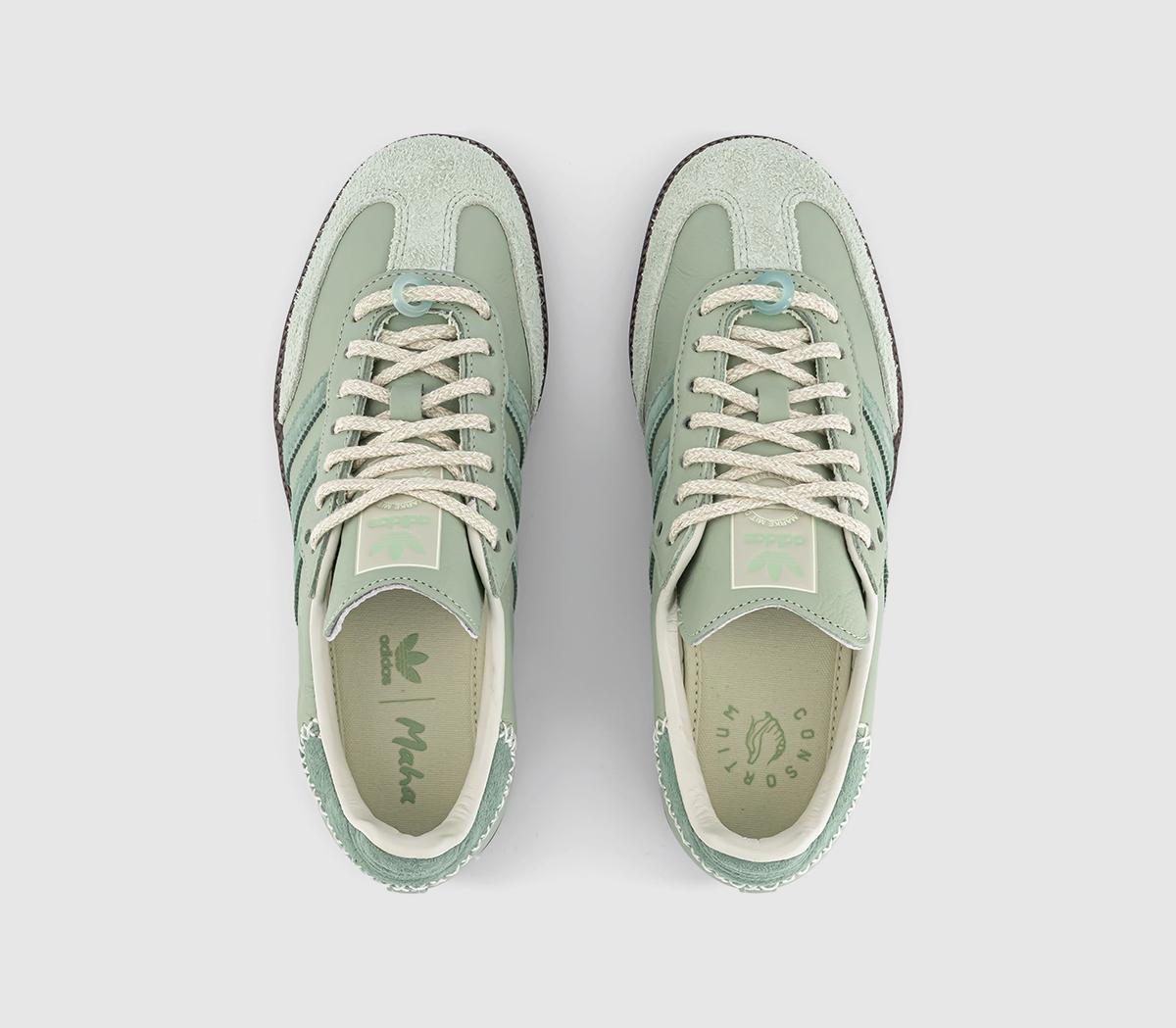 adidas gazelle silver green womens Adidas x NAKED x Maha Samba MN Shoes – Extra Butter