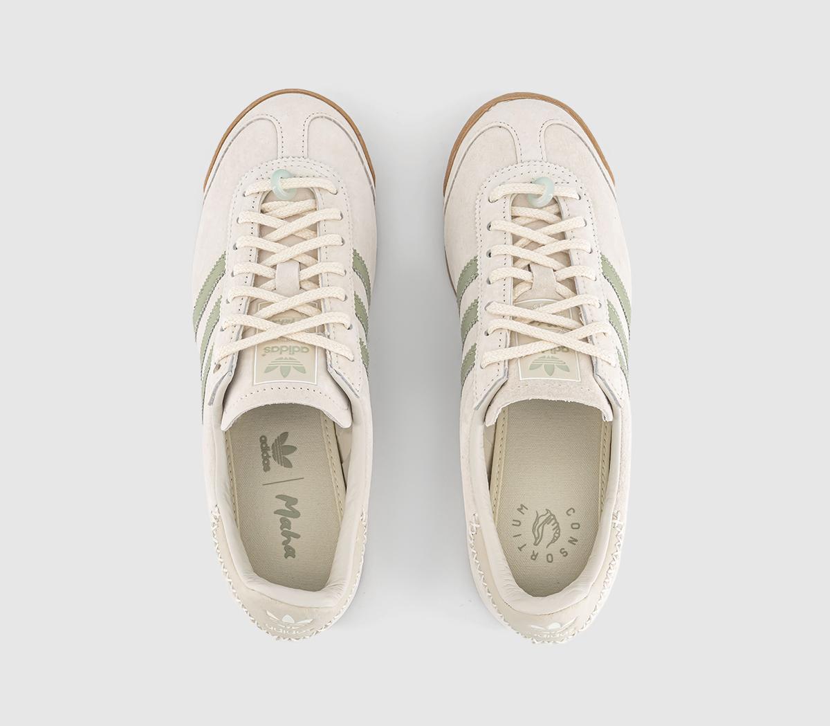 adidasSamoa Maha TrainersChalk White Halo Green Off White