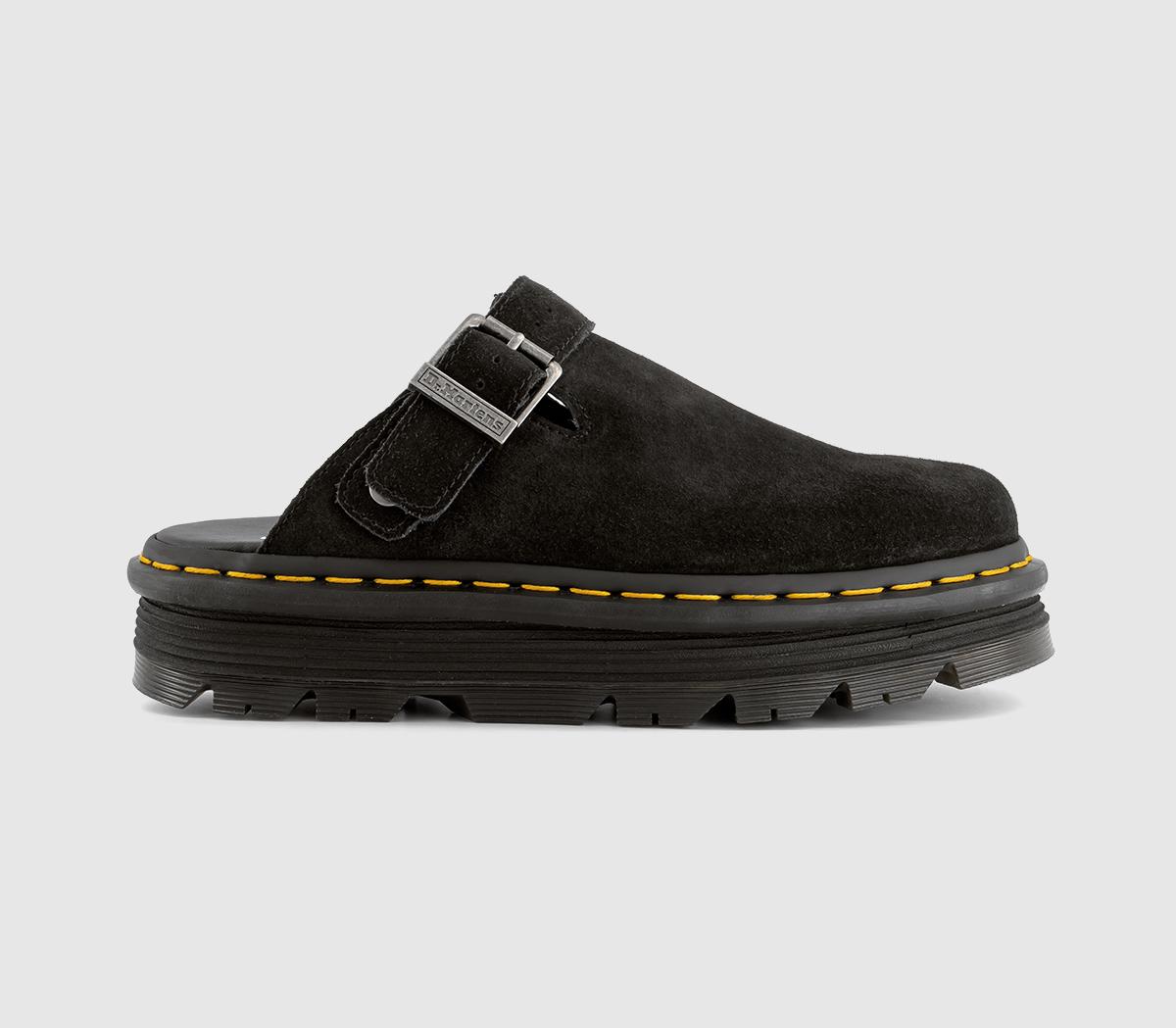 Dr. Martens Womens Zebzag Mule Black Suede, 7