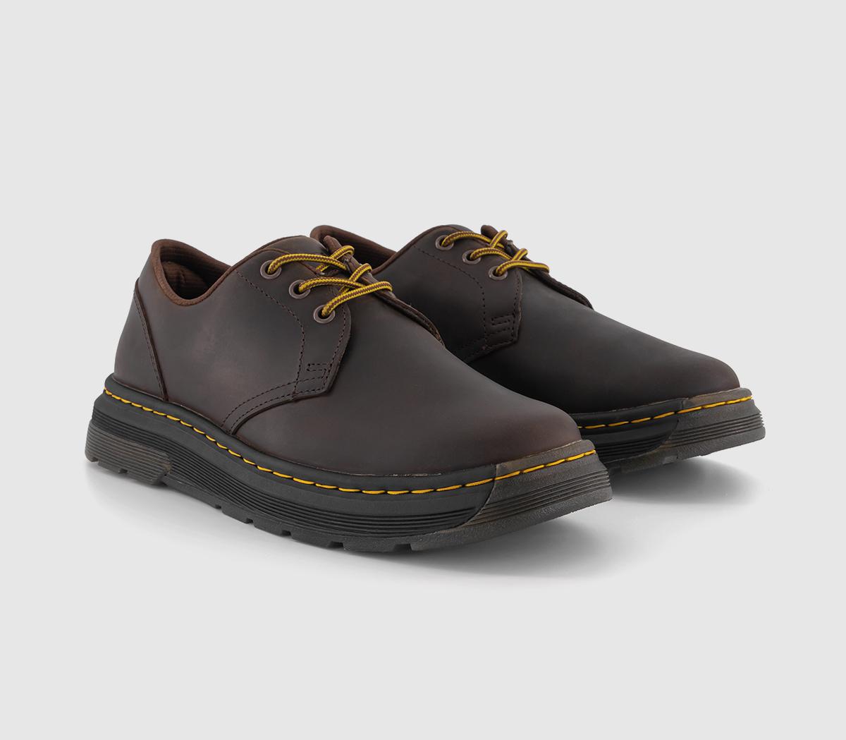 Dr. Martens Crewson Lo Shoes Dark Brown Crazy Horse - Men's Casual Shoes