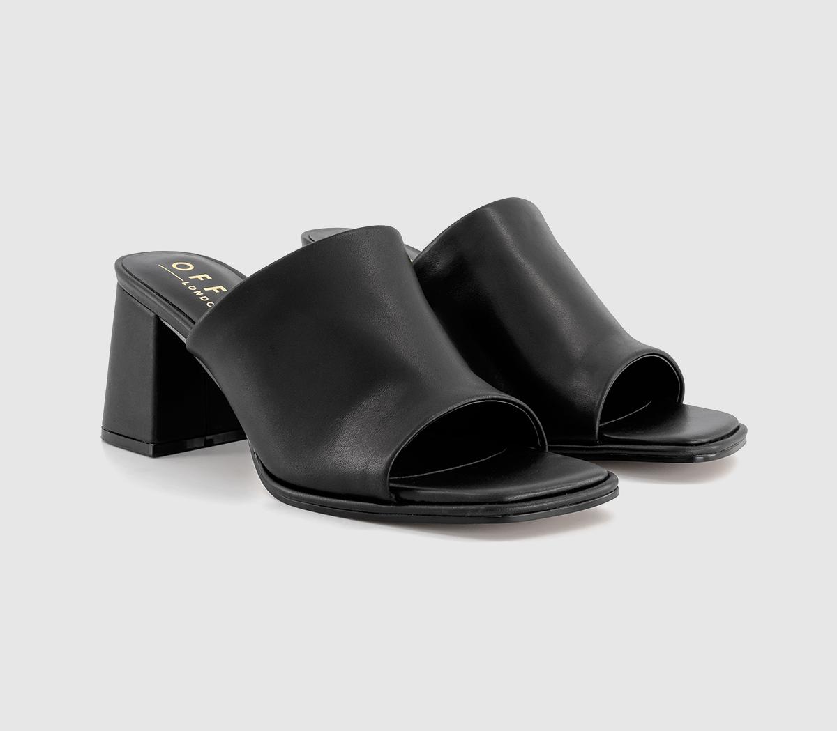 OFFICEMonroe Block Heel MulesBlack Leather