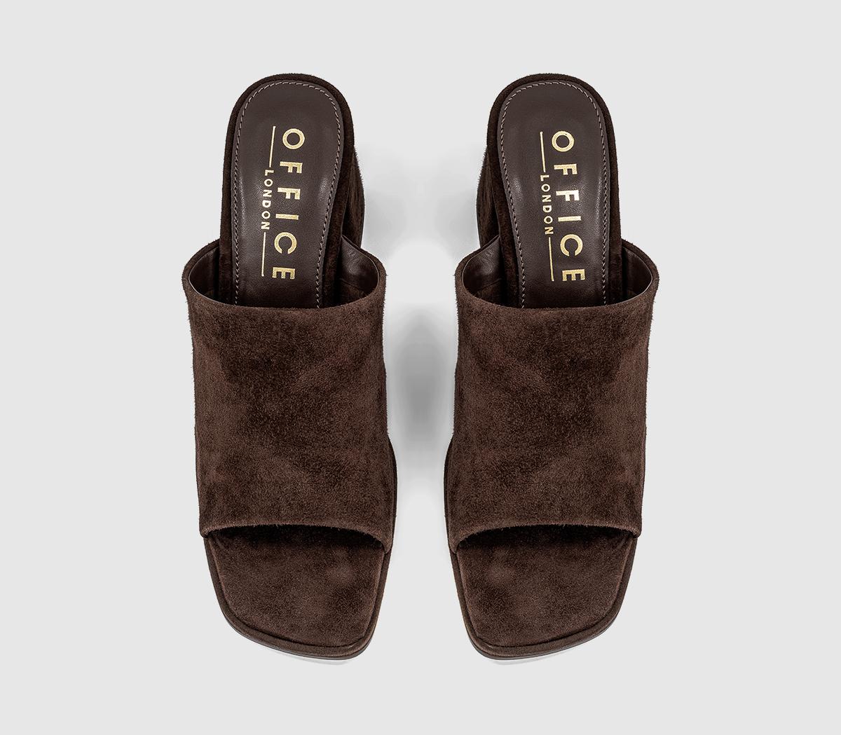 OFFICEMonroe Block Heel MulesBrown Suede