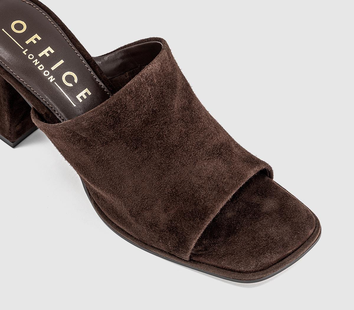 OFFICEMonroe Block Heel MulesBrown Suede