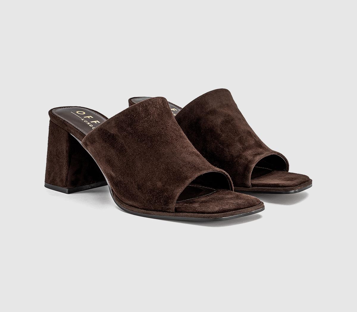 OFFICEMonroe Block Heel MulesBrown Suede