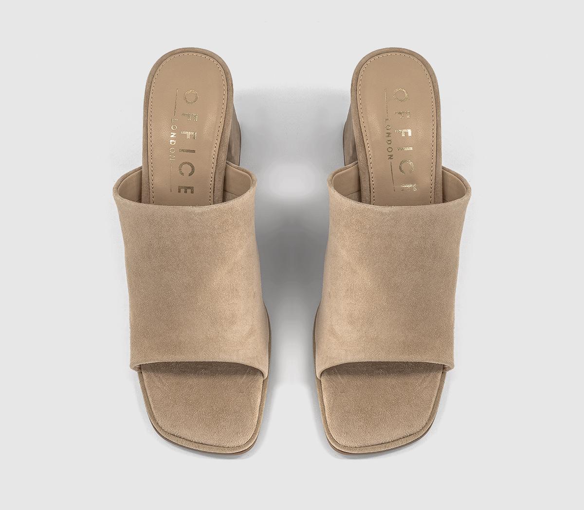 OFFICEMonroe Block Heel MulesTaupe Suede