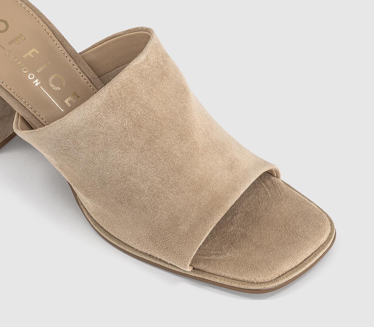 OFFICEMonroe Block Heel MulesTaupe Suede