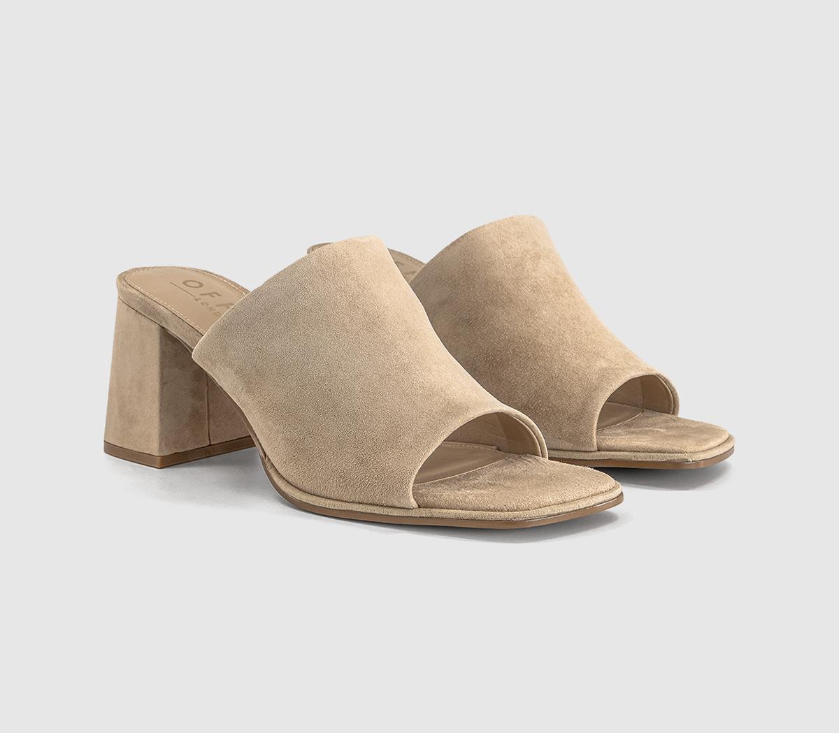 OFFICEMonroe Block Heel MulesTaupe Suede