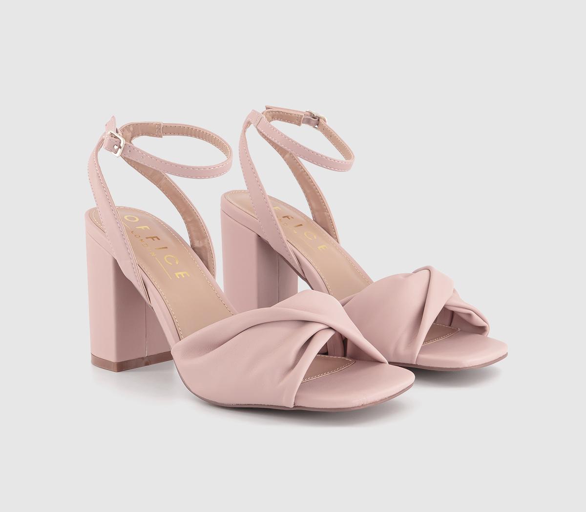 OFFICEHallow Soft Twist Front Block HeelsPale Pink