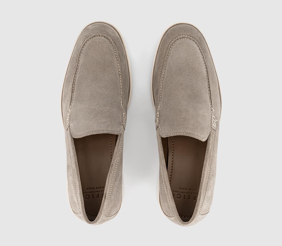OFFICECabana White Sole Apron Loafers OFFICECabana White Sole Apron LoafersStone Suede