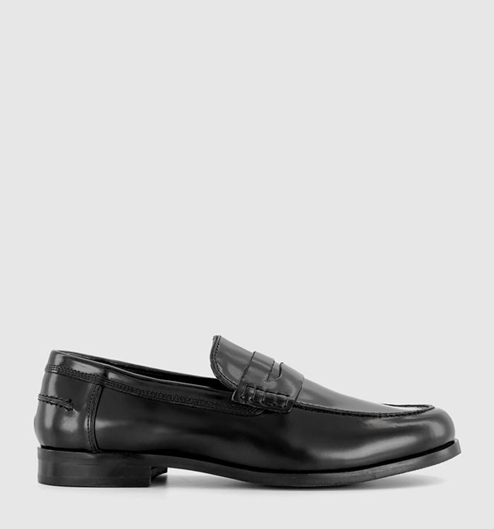 OFFICE Maple Ruched Saddle Loafers Black Leather