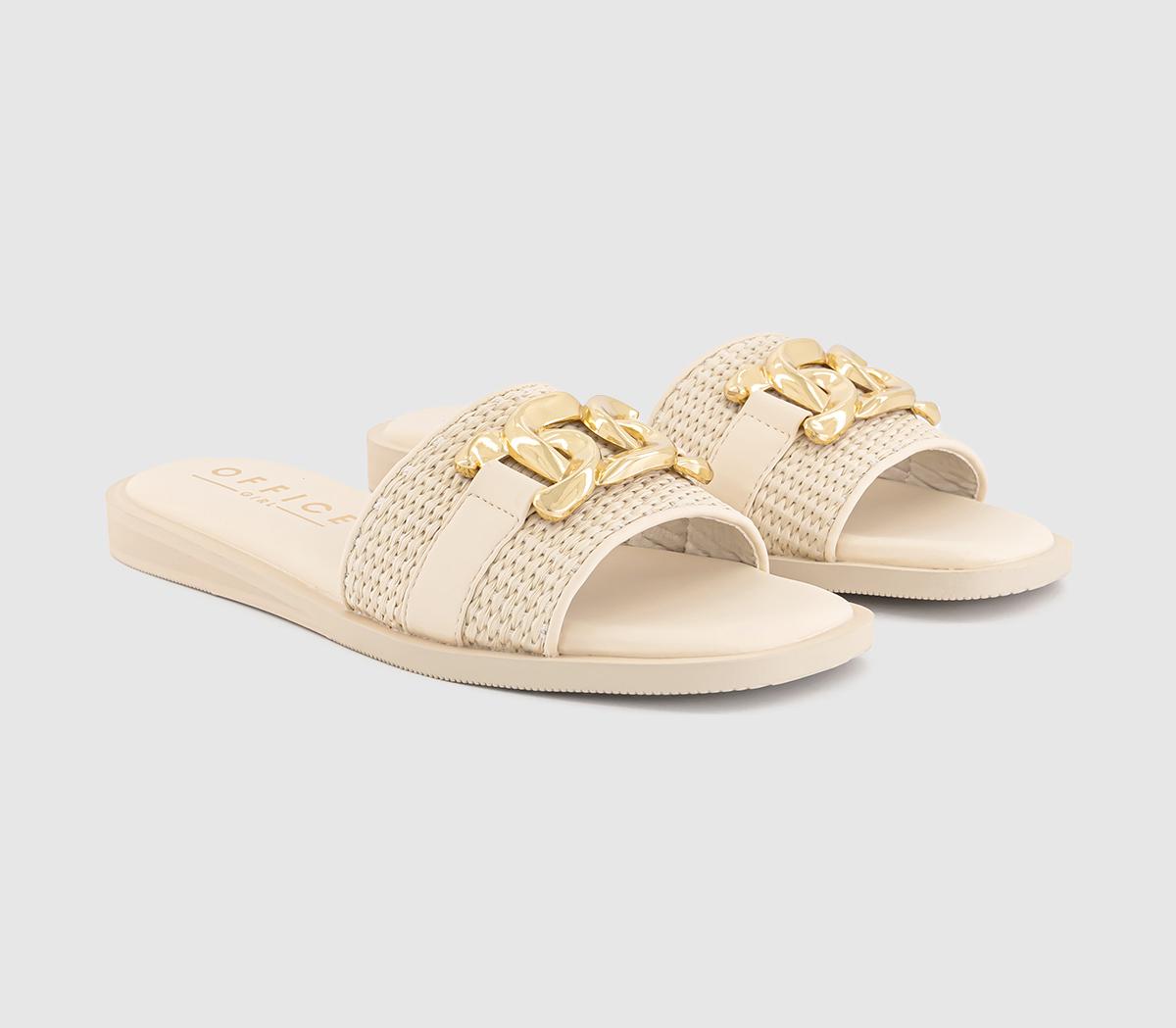 OFFICE Society Raffia Chain Detail Slides OFFICE Society Raffia Chain Detail Slides Cream Raffia