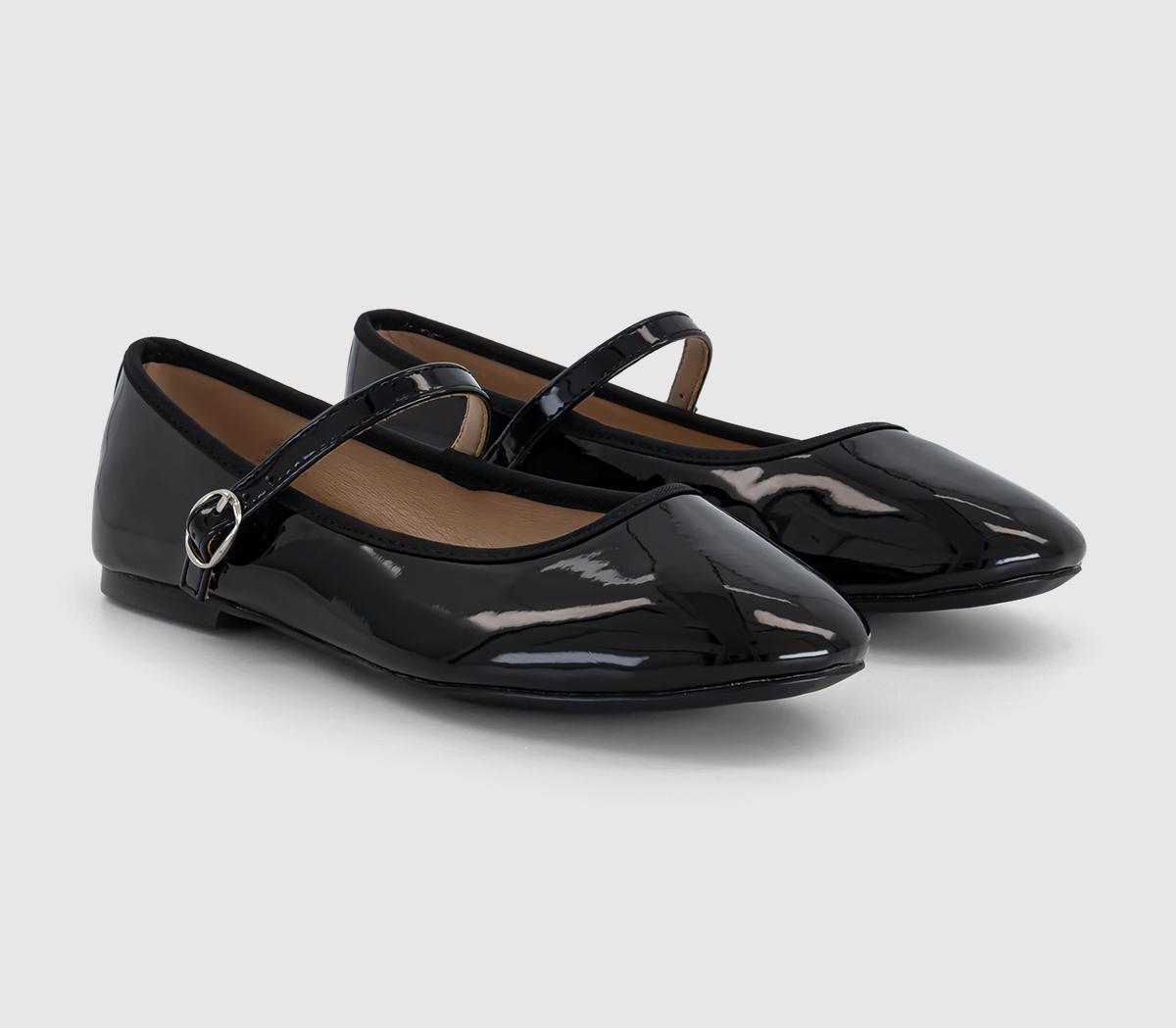 OFFICEFlower Mary Jane Ballet PumpsBlack Patent