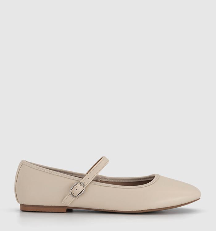 OFFICE Flower Mary Jane Ballet Pumps Cream
