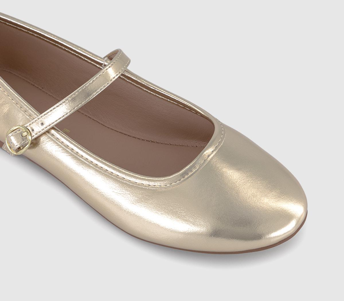 OFFICE Flower Mary Jane Ballet Flats OFFICE Flower Mary Jane Ballet Flats Gold
