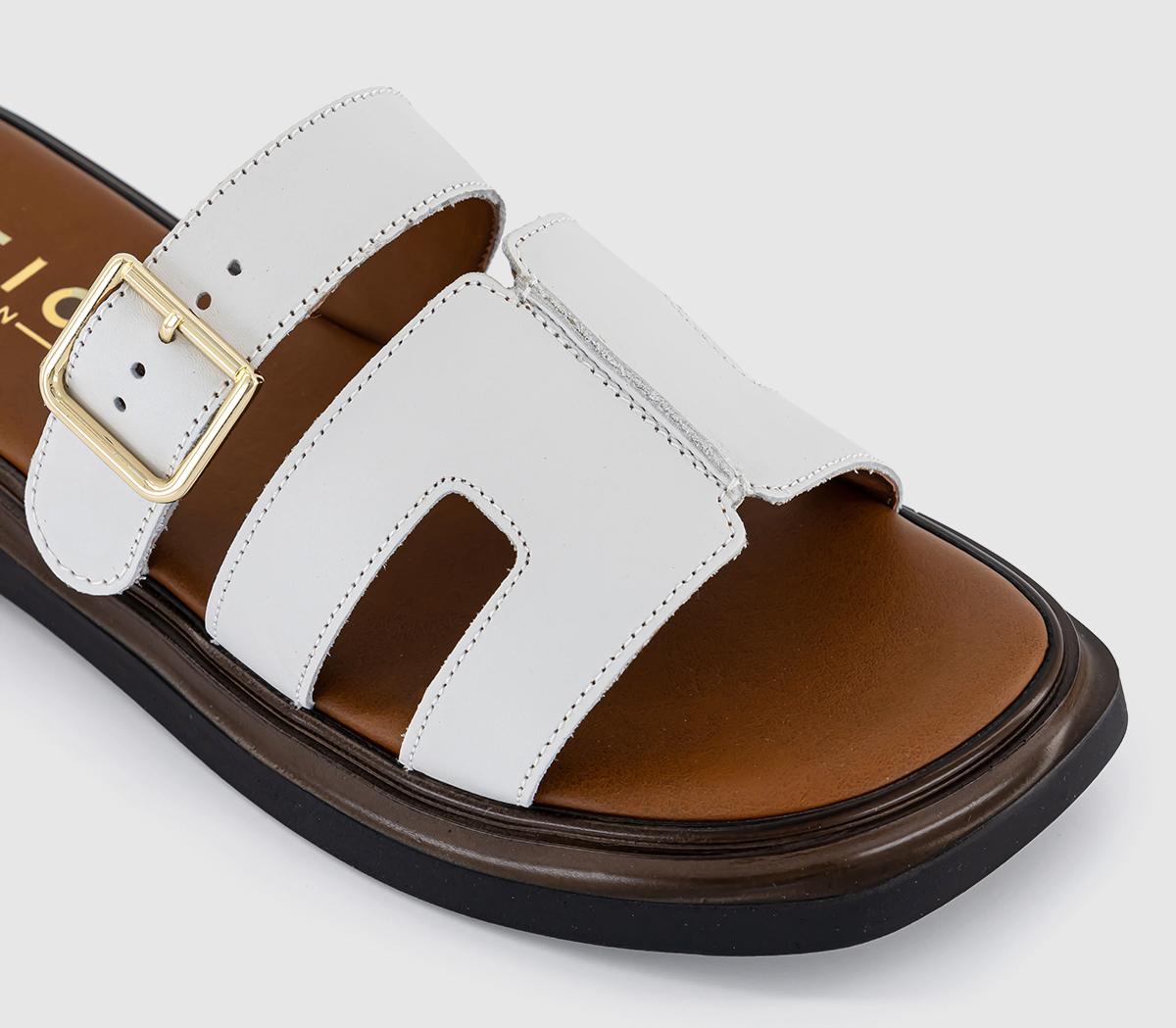 OFFICE Stevie Cut Out Buckle Sandals OFFICE Stevie Cut Out Buckle Sandals Off White Leather