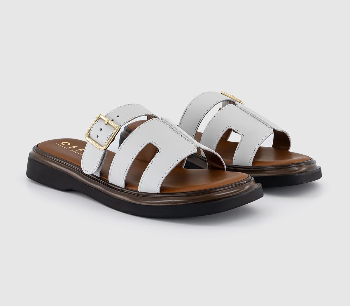 OFFICE Stevie Cut Out Buckle Sandals OFFICE Stevie Cut Out Buckle Sandals Off White Leather