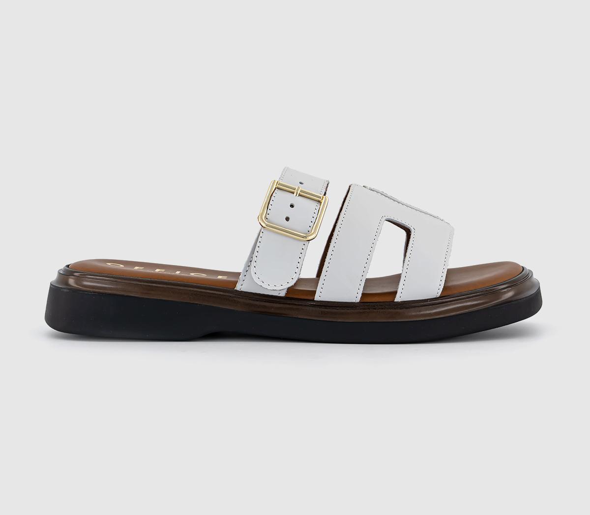 OFFICEStevie Cut Out Buckle Sandals OFFICEStevie Cut Out Buckle SandalsOff White Leather