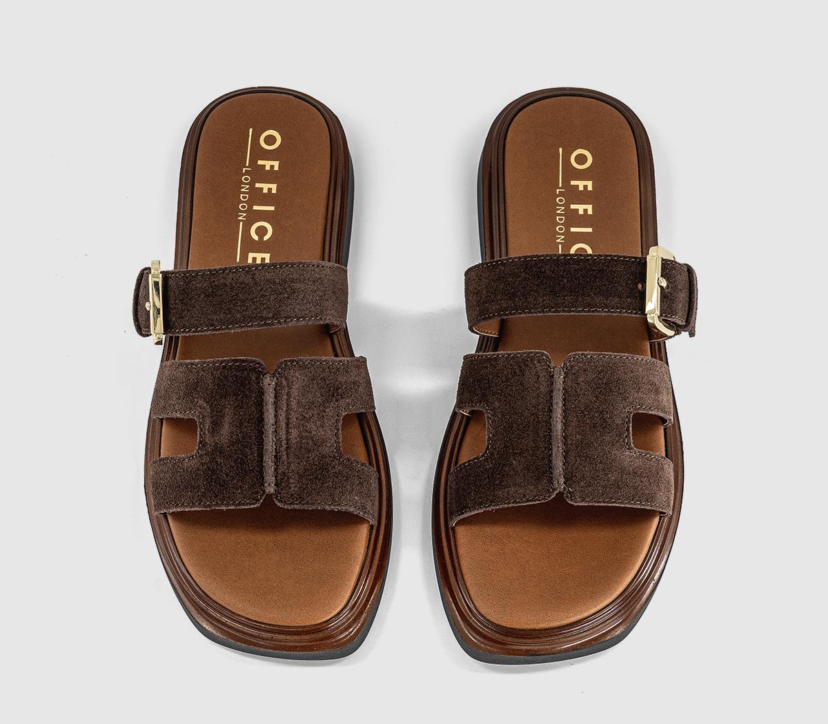 OFFICEStevie Cut Out Buckle SandalsBrown Suede