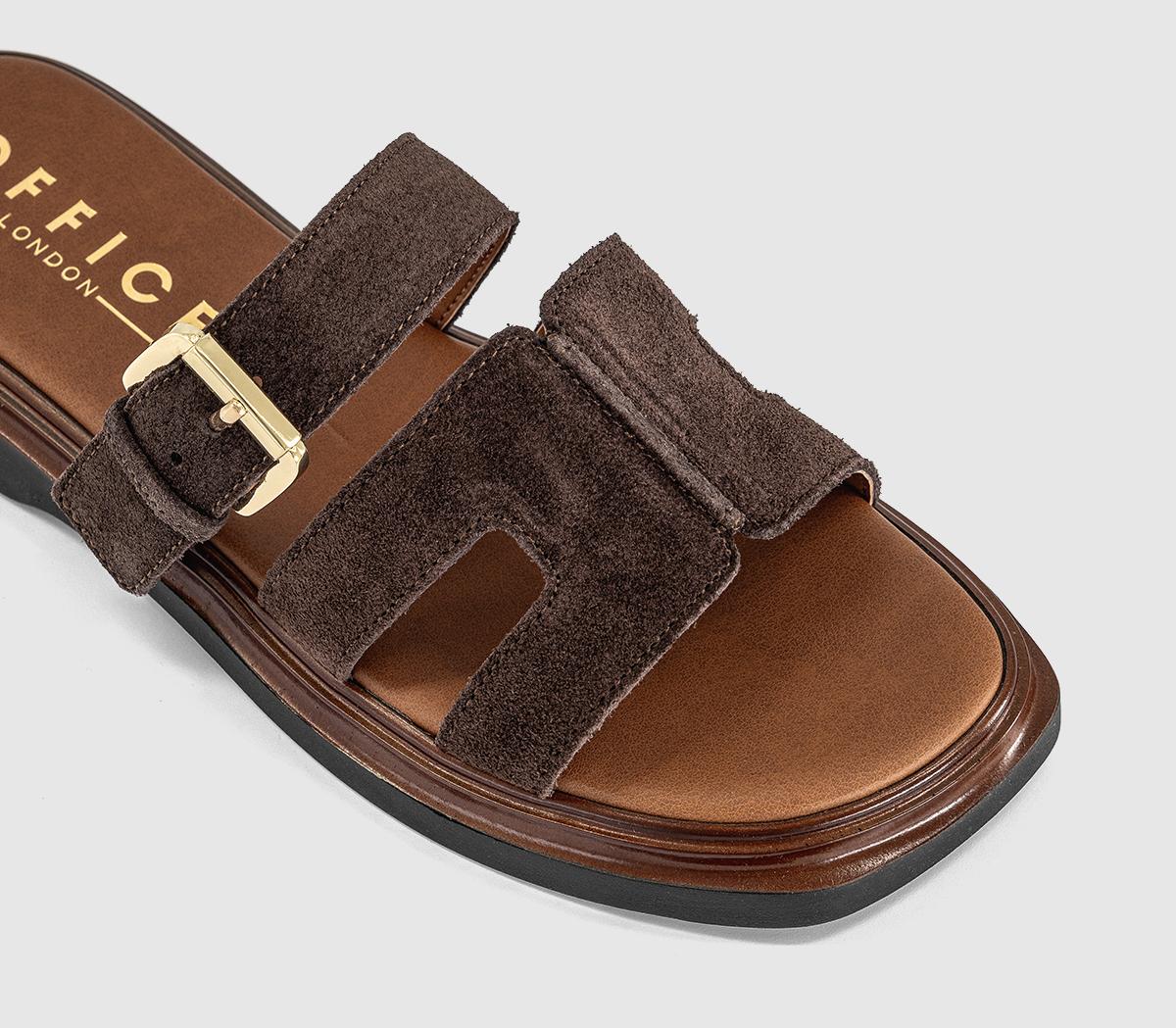 OFFICEStevie Cut Out Buckle SandalsBrown Suede