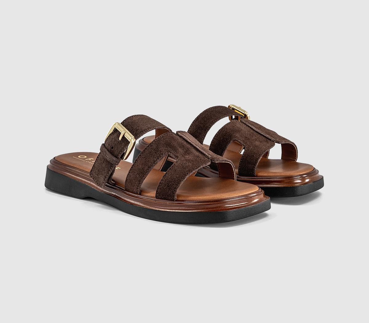 OFFICEStevie Cut Out Buckle SandalsBrown Suede