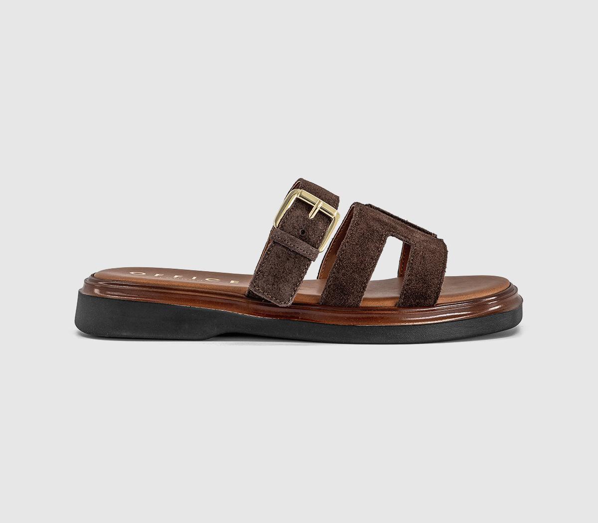 OFFICEStevie Cut Out Buckle SandalsBrown Suede