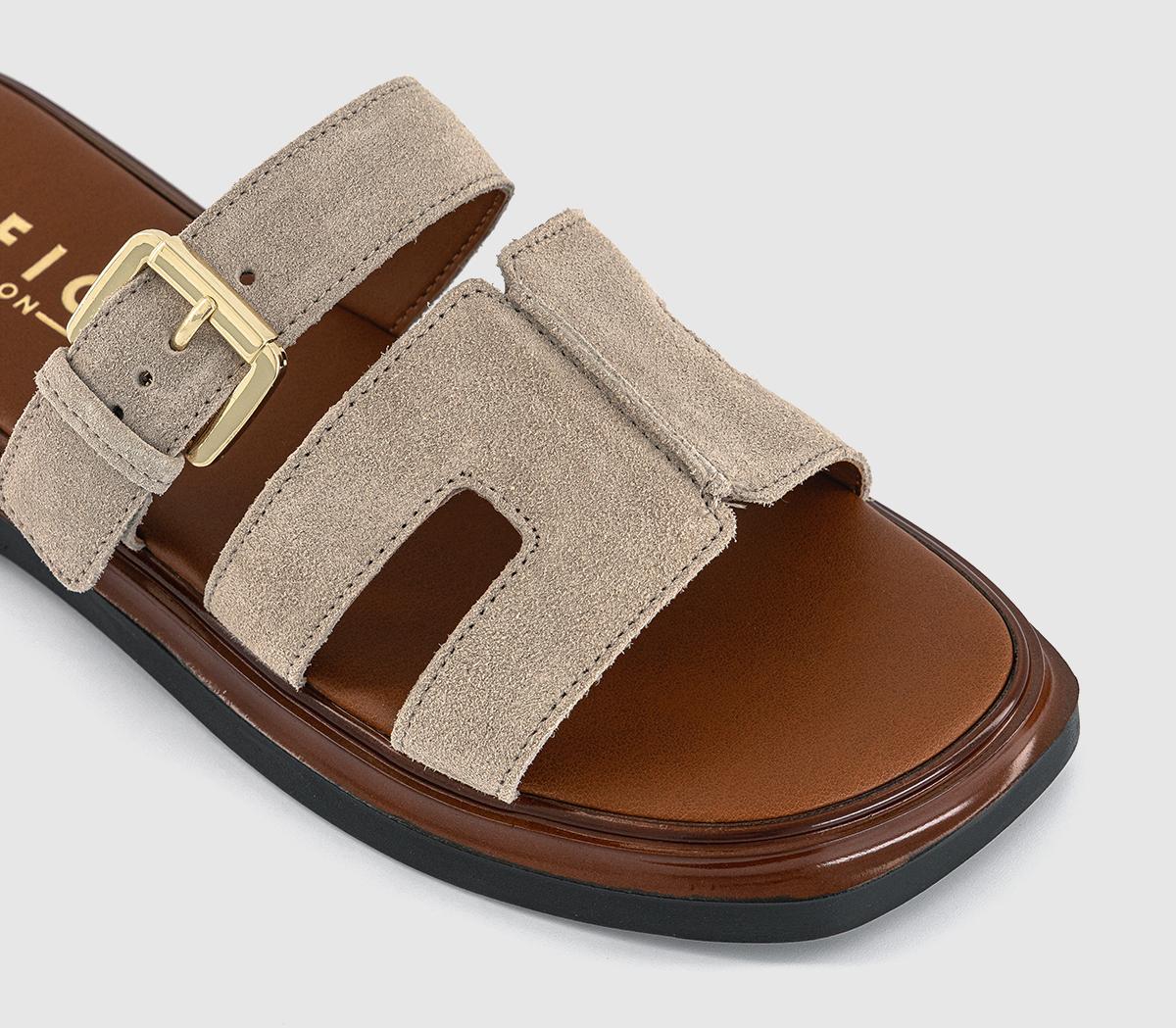 OFFICEStevie Cut Out Buckle SandalsBeige Suede