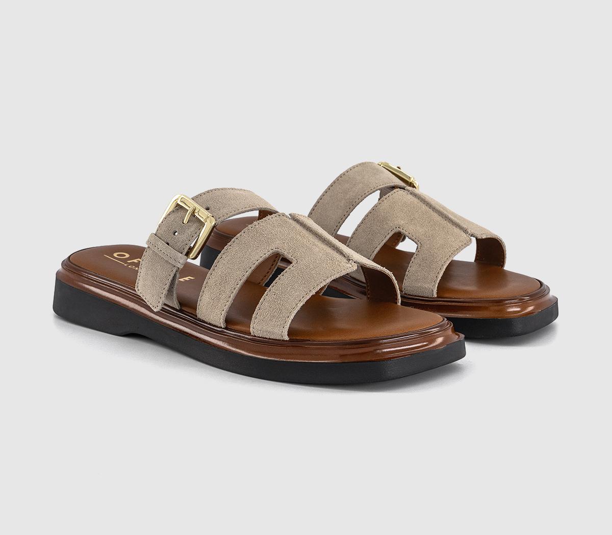 OFFICEStevie Cut Out Buckle SandalsBeige Suede
