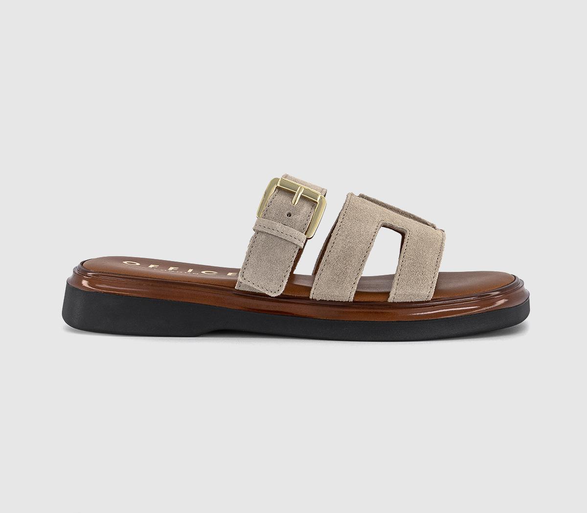 OFFICEStevie Cut Out Buckle SandalsBeige Suede