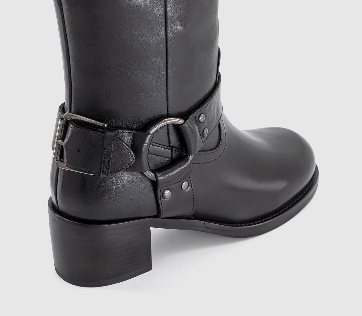 BRONX Camperos Harness Knee High Boots Black - Knee High Boots