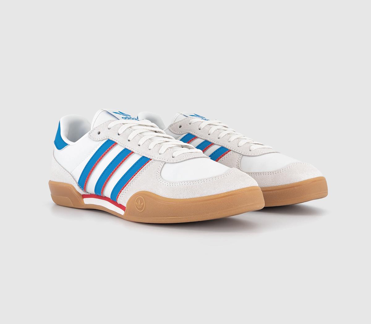 adidas Squash Indoor Trainers Core White Bright Blue Gum - Men's Trainers