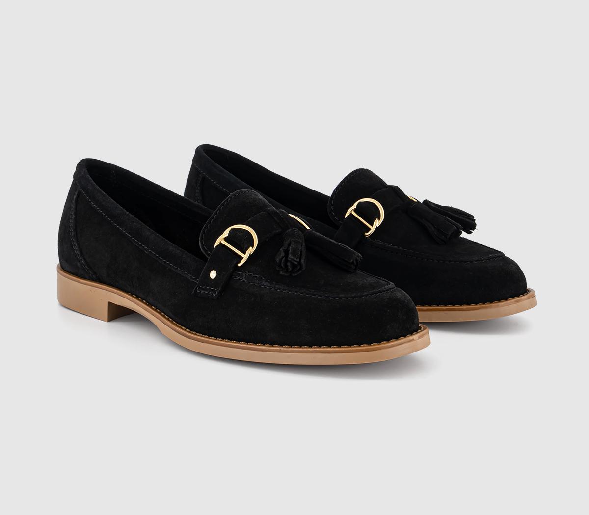 OFFICEFeels Leather Trim Tassel LoafersBlack Suede