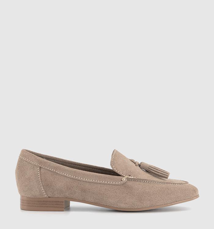 OFFICE Fond Tassel Loafers Taupe Suede