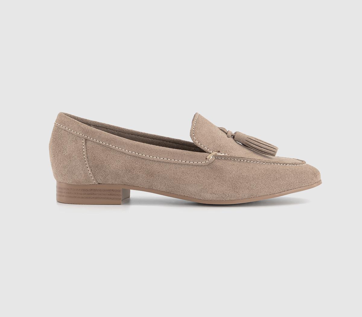 Fond Tassel Loafers Taupe Suede Grey