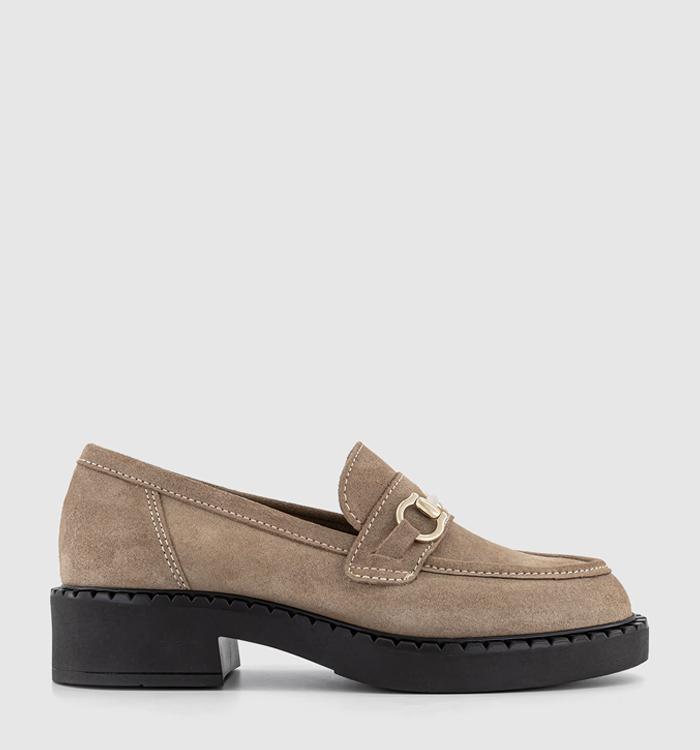 OFFICE Future Chunky Hardware Loafers Taupe Suede