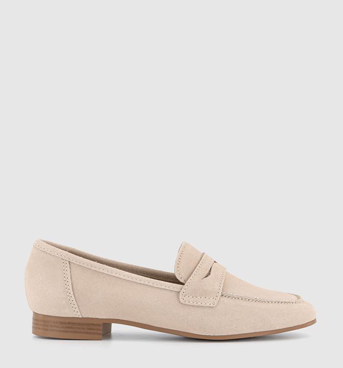 OFFICE Fortunate Unstructured Suede Loafers Off White Suede
