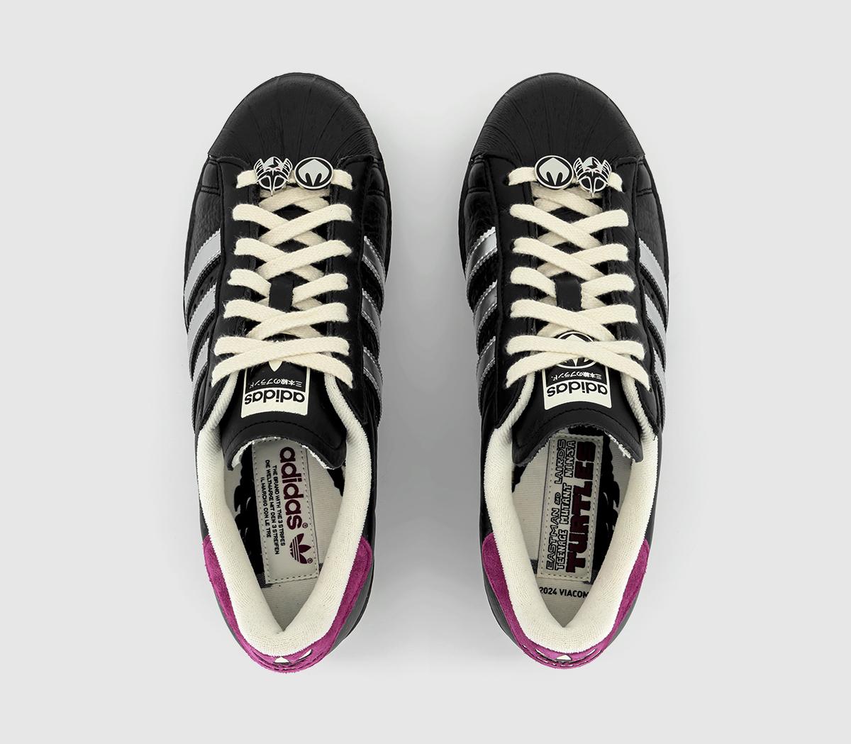 adidas TMNT Shelltoe Shredder Trainers Core Black Silver Met Off