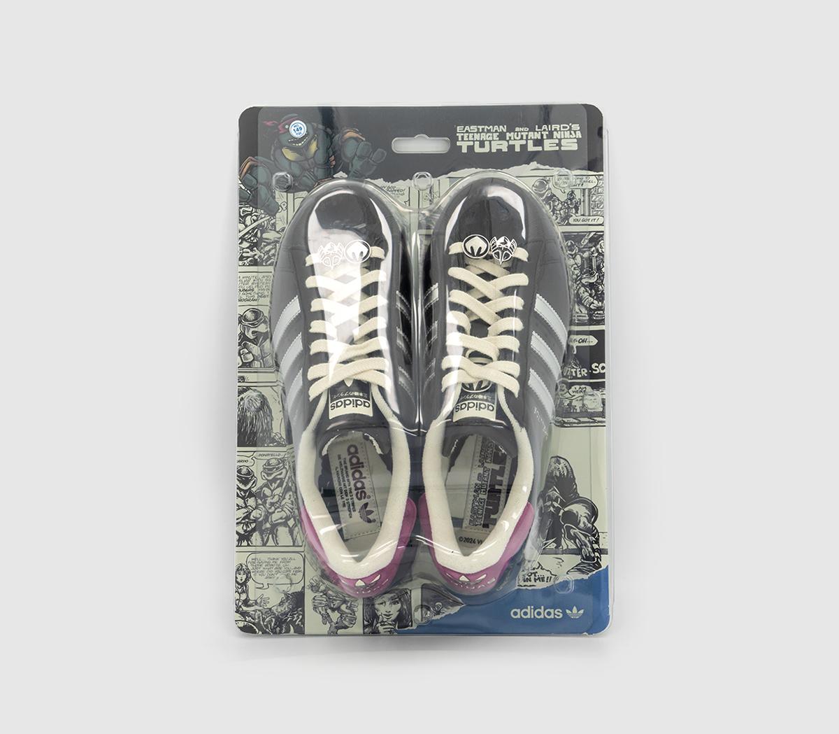 adidasTMNT Shelltoe Shredder TrainersCore Black  Silver Met  Off White