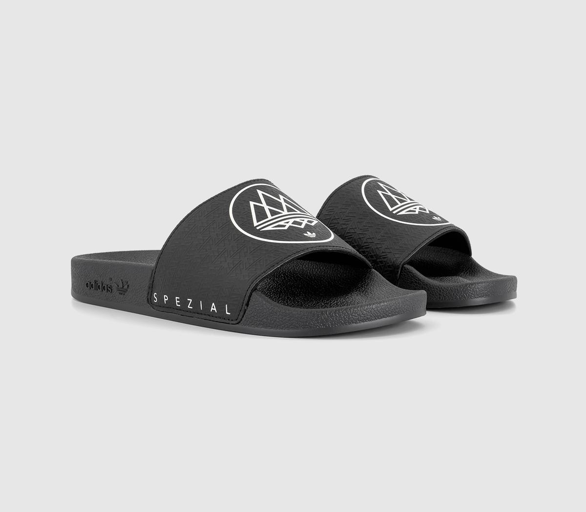 adidas ConsortiumAdilette SPZL Slides Core Black Chalk White Core Black