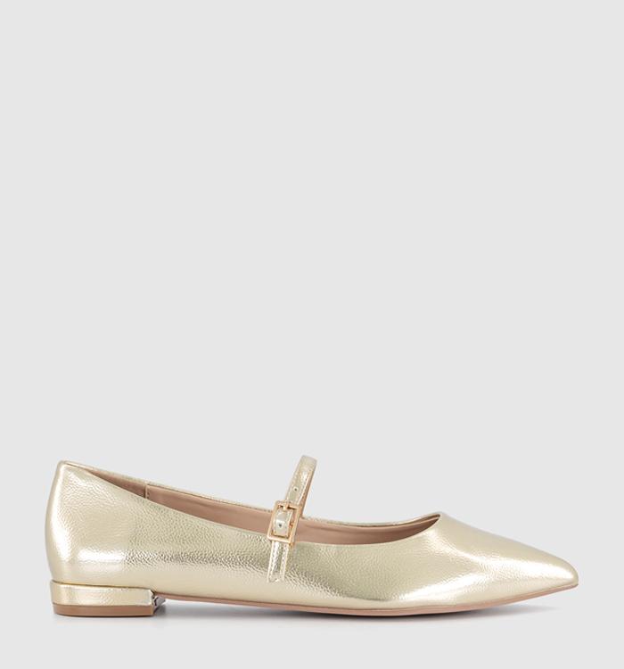 OFFICE Freddie Pointed Toe Mary Jane Shoes Gold
