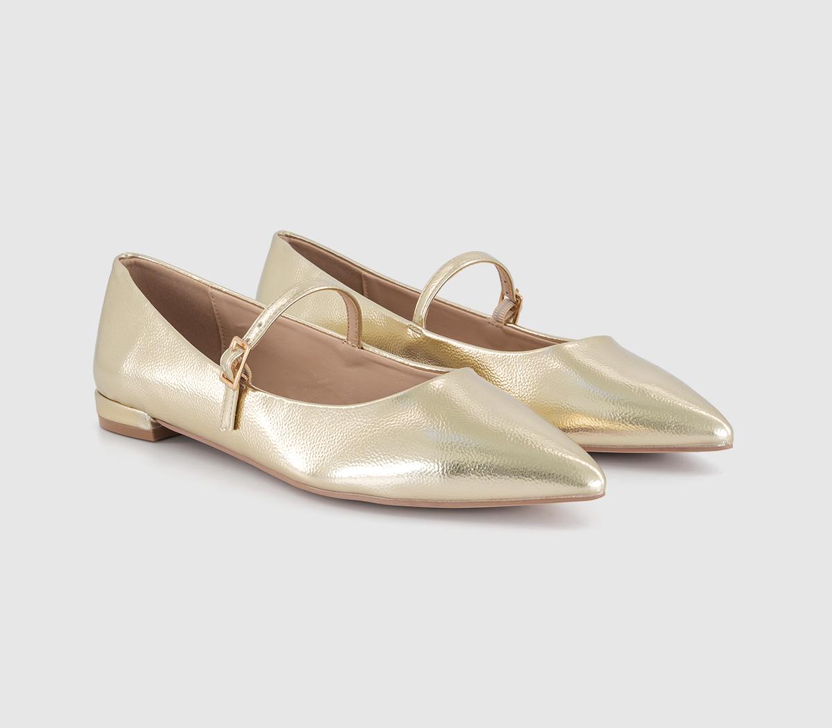 OFFICEFreddie Pointed Toe Mary Jane ShoesGold